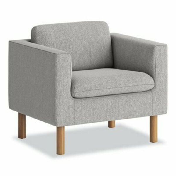 The Hon Co Club Chair, Single Seat, 33in26-3/4inx29in, GY Fabric/MedOak Legs VP3LCHRGRY